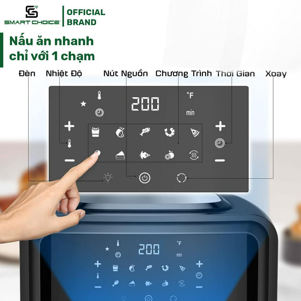 Nồi Chiên Không Dầu 12L SMARTCHOICE SCG-AFO12D Công Suất Mạnh 1800W - BH 18 Tháng