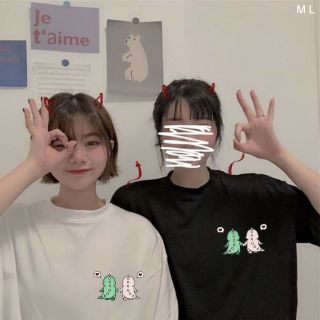 Áo tay lỡ form rộng Unisex Couple Khủng Long cute ❤