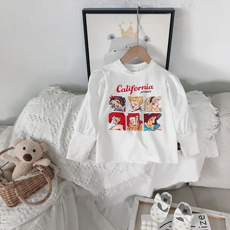 Áo thun tay dài màu sắc thời trang cho bé gái