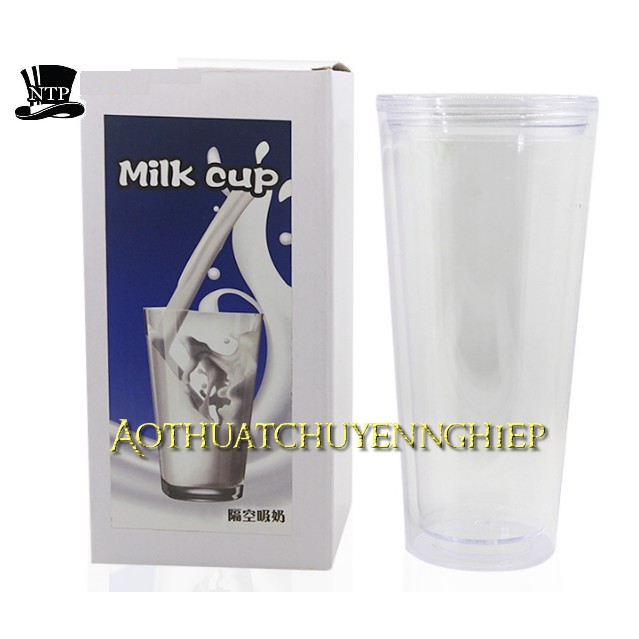 Ảo thuật ly sữa tự cạn mica lớn hàng nhập 2 lớp khó lộ (có hướng dẫn)