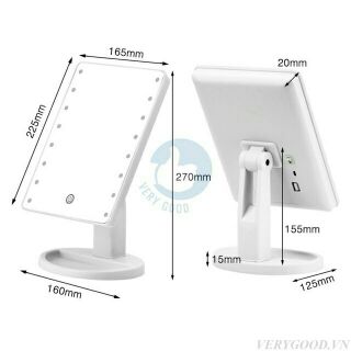 Gương trang điểm đèn led để bàn