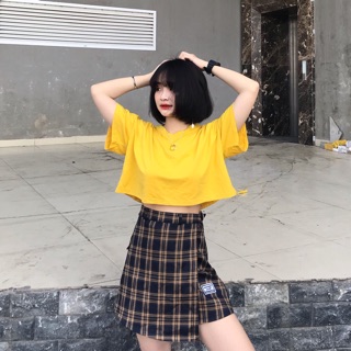 Chân váy caro vàng xinh
