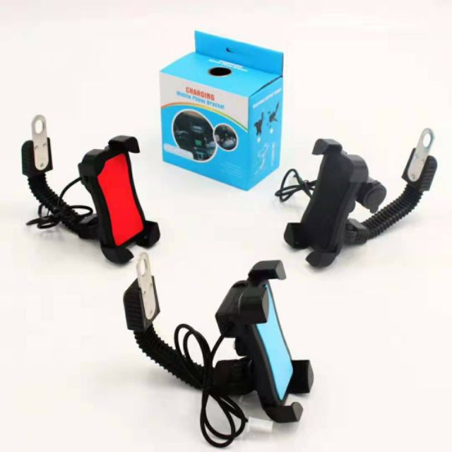 Kẹp Điện Thoại Gắn Xe Máy kiêm Bộ sạc USB điện thoại gắn trên Mô tô, xe máy, xe đạp Siêu Tiện