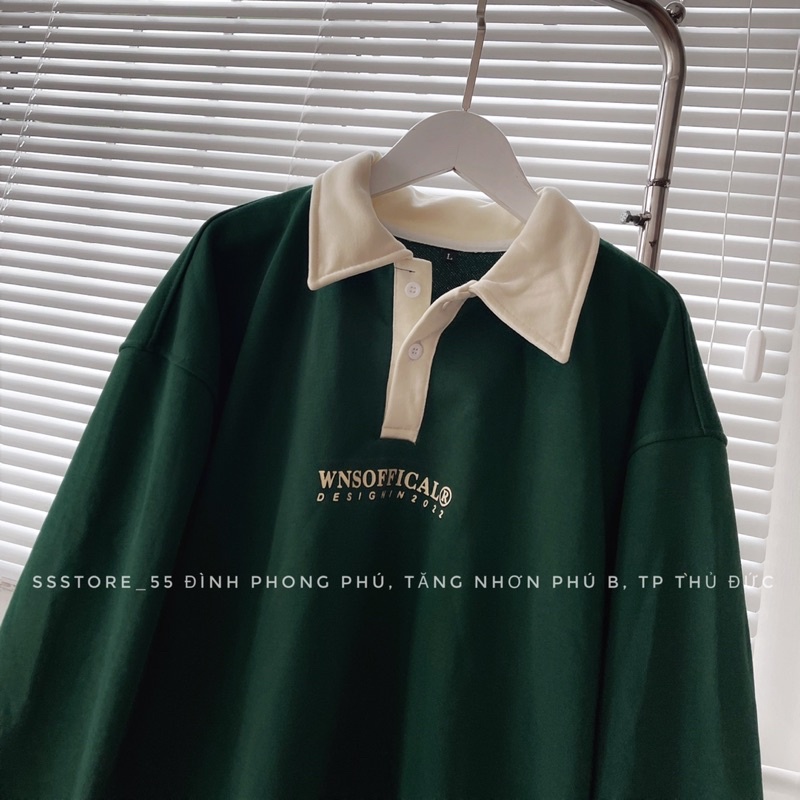 Áo Sweater nỉ chân cua form rộng nam nữ WNSOFFICAL có cổ unisex_SSSTore