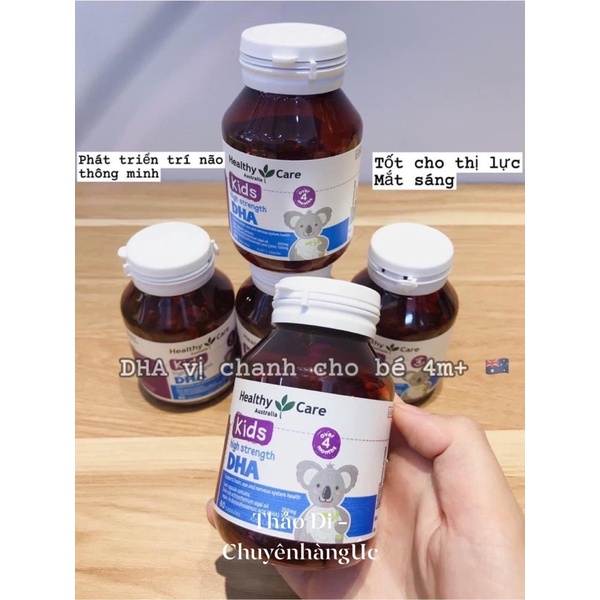 Canxi Milk - DHA Healthy Care Úc - Lọ 60 Viên Nang (Calcium Milk) - Bổ Sung Canxi DHA Cho Bé