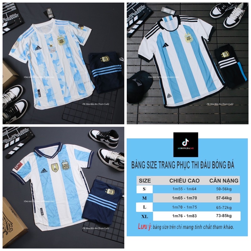 Full mẫu quần áo đá banh ĐT Argentina 🇦🇷 mùa 2023