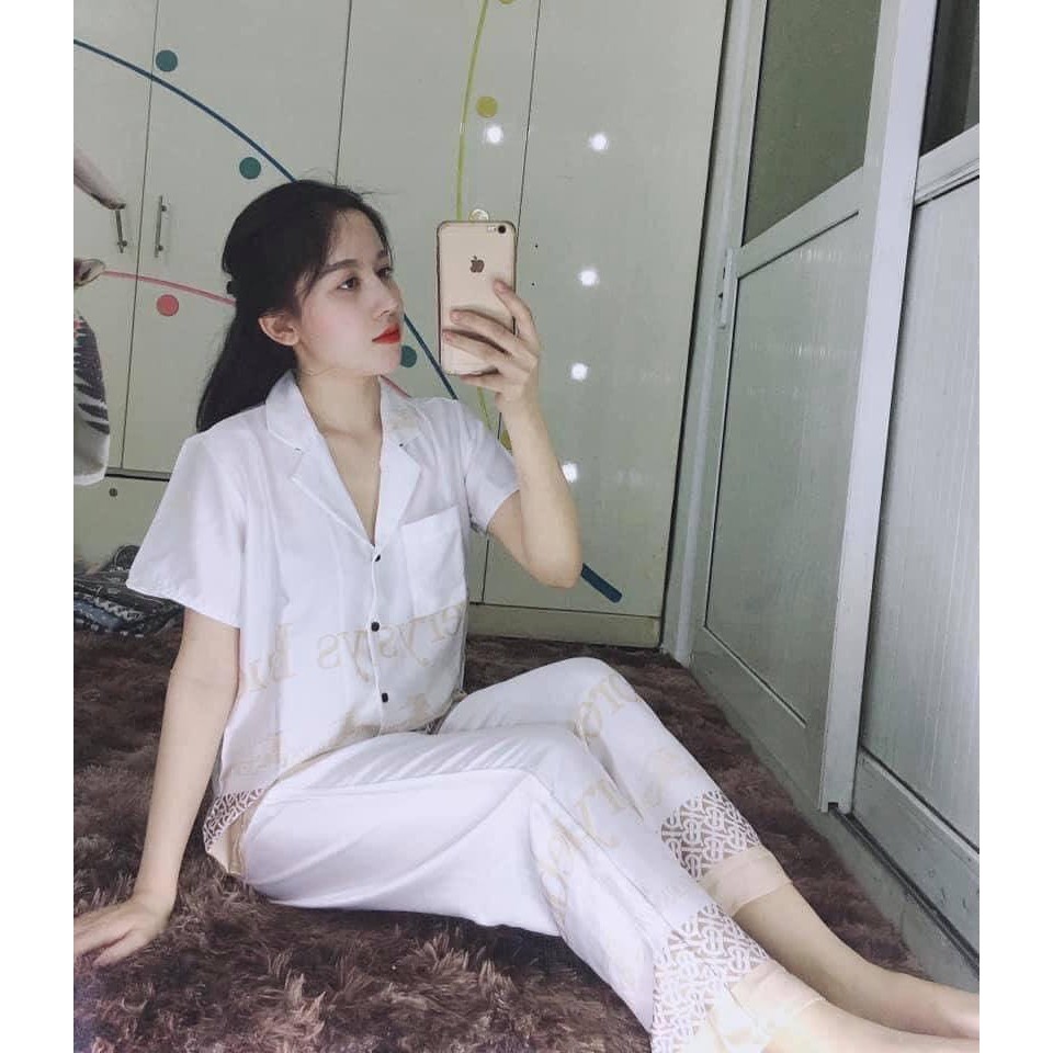 BỘ PIJAMA SATIN TAY NGẮN QUẦN DÀI CHÂN BÔNG MS20 | BigBuy360 - bigbuy360.vn