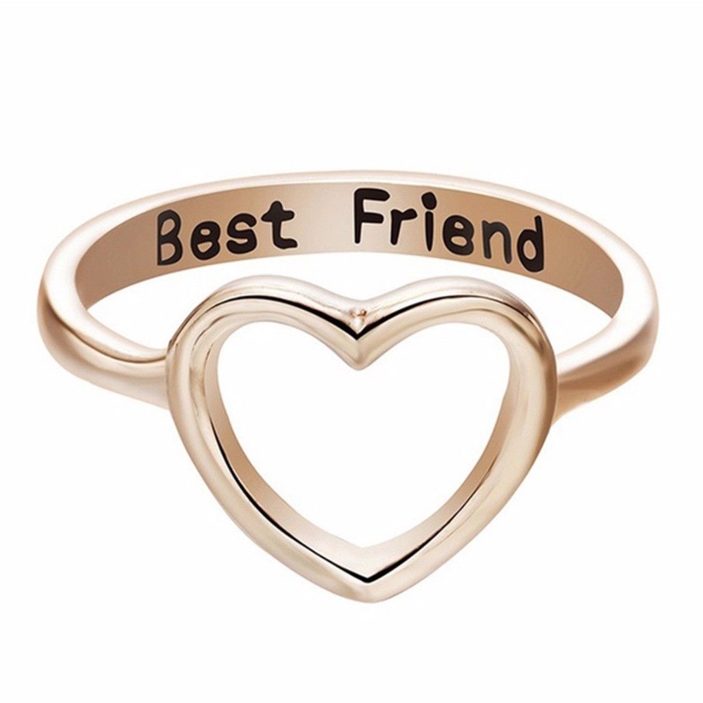 Nhẫn Tình Bạn Mặt Trái Tim Khắc Chữ Best Friend