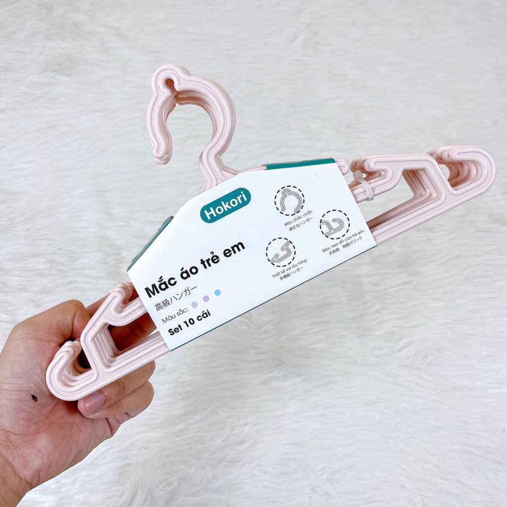 ⚡Set 10 Móc quần áo trẻ em Hokori nhựa cao cấp Việt Nhật