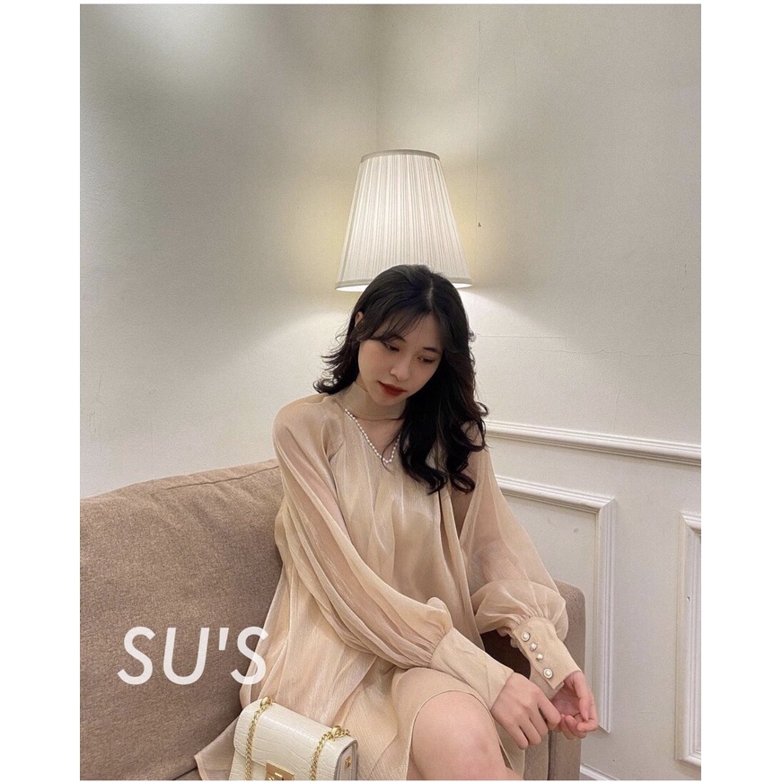 Áo sơ mi tơ đũi tay phồng siêu hót. Đủ màu cho chị em chon Xanh, Hồng, Trắng, Be, Nâu. ZADOLA FASHION