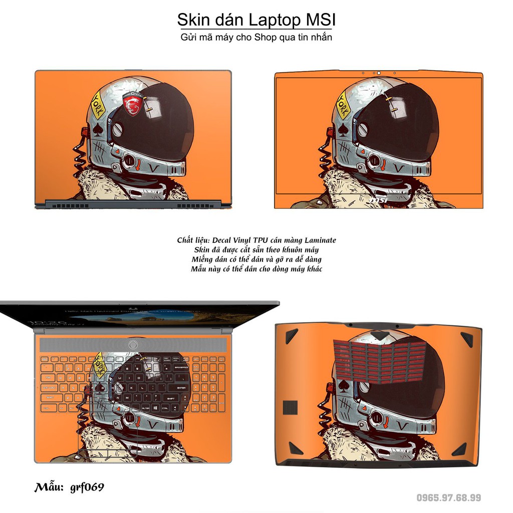 Skin dán Laptop MSI in hình nghệ thuật graffiti (inbox mã máy cho Shop)