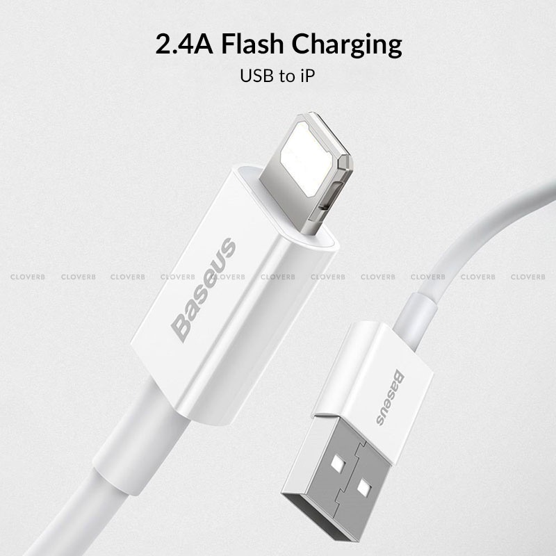 Baseus - Cáp Sạc Nhanh 12W  Cho iP7 Đến iP14 Pro Max, Đầu Cáp Chống Gãy, Dây Cáp TPE Dẻo Siêu Bền, Dài 0.25m/1m/2m