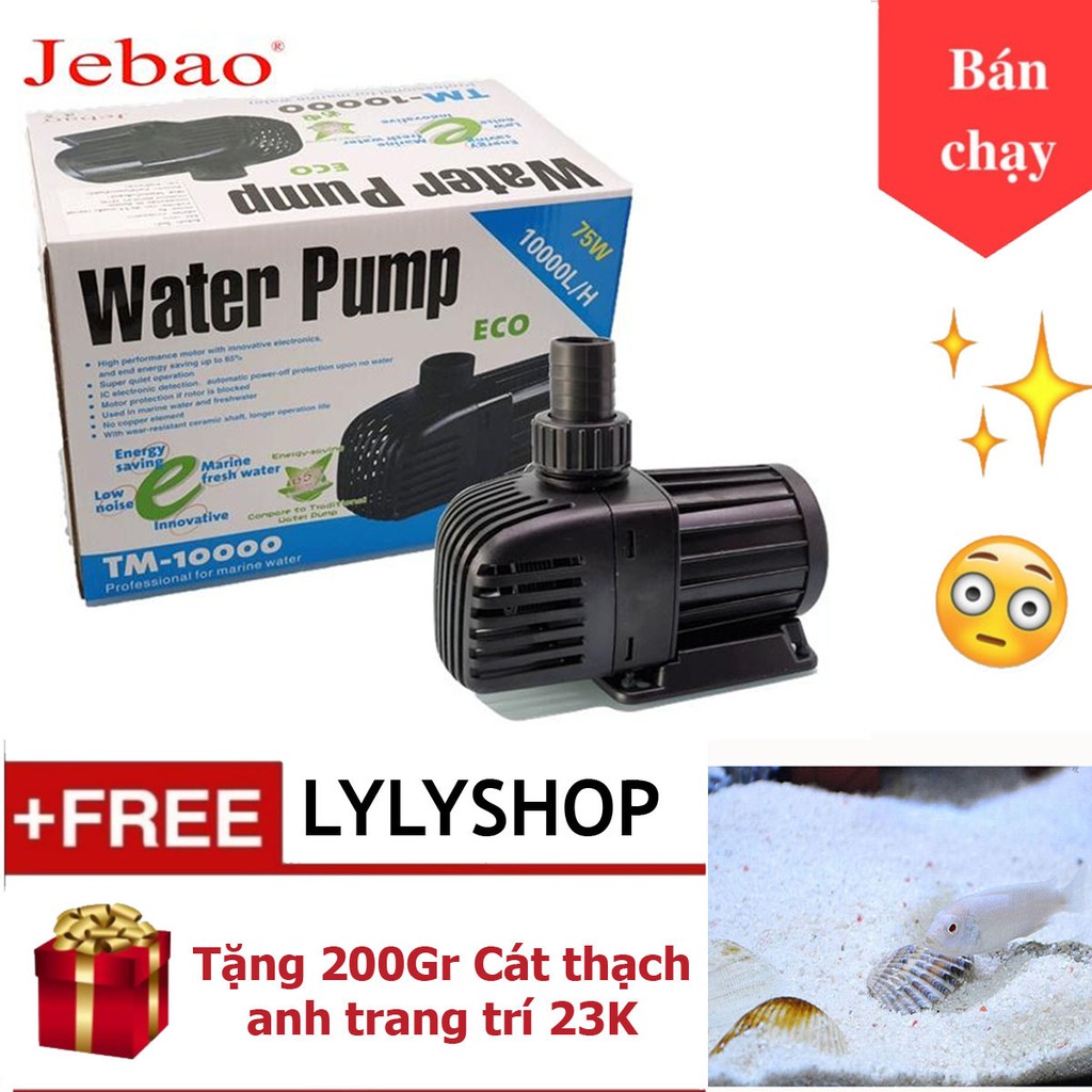 Máy bơm tăng áp JEBAO TM -10000 75W 10.000 l/h + Tặng 200gr cát thạch anh vật lọc , trang trí bể cá