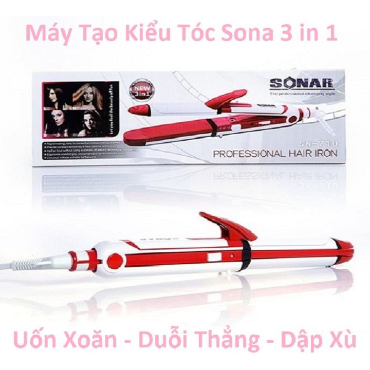Máy Uốn Tóc, Máy Làm Tóc 3 Trong1 SONAR 710 - Uốn Tóc - Duỗi Tóc - Dập Xù - Làm Xoăn 2020