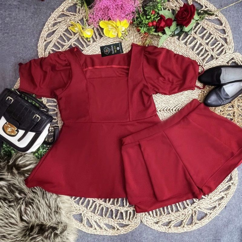 💖Sét đùi Bigsize Áo Peplum 3 màu