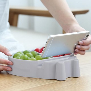 Khay nhựa đựng đồ ăn vặt có khe để điện thoại thông minh tiện lợi