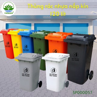 [Loại dày] Thùng Rác Nhựa nắp kín 120 lít, Thùng rác 120 lít Viphaen