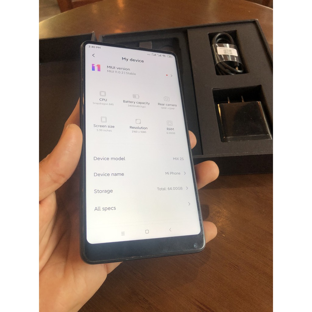 Điện thoại xiaomi mi mix 2s cpu snap 845 ram 6gb 64gb
