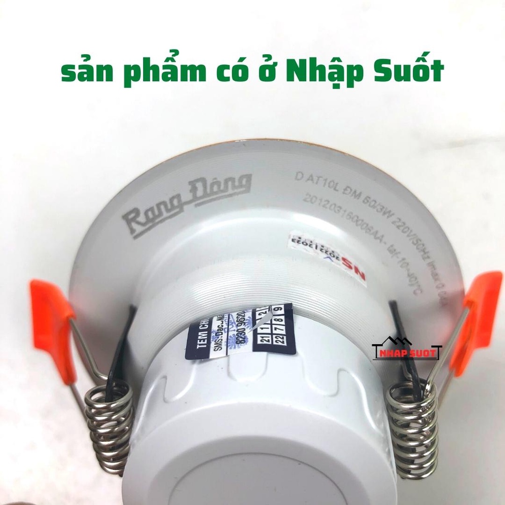 Đèn LED Âm Trần Rạng Đông, Đèn Downlight Đổi 3 Chế Độ Màu, Lỗ Khoét 60, Công Suất 3w - DAT10L ĐM 60/3W
