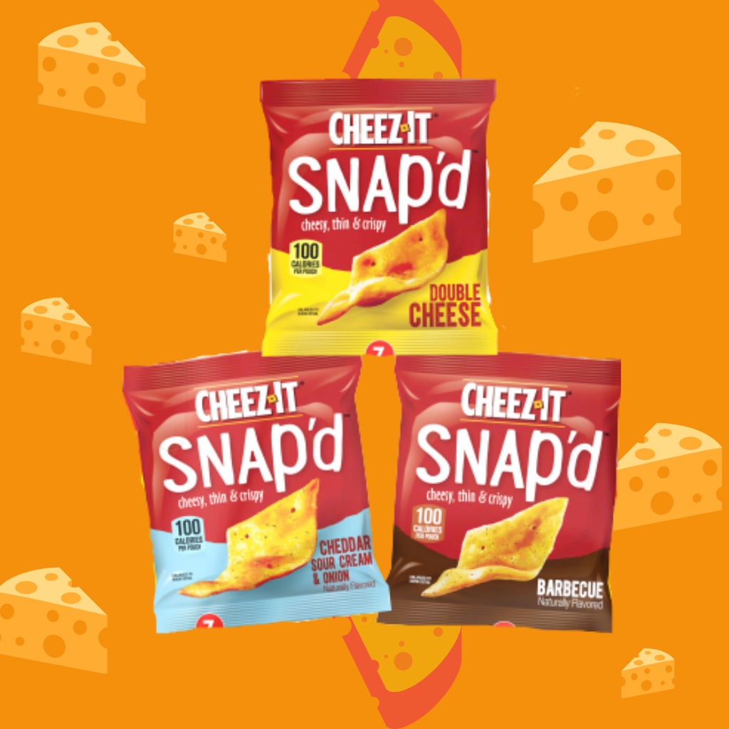 Snack phô mai Cheez-it Snap'd gói 21g/ USA - Không Cholesterol - Cheesy, Thin & Cripsy
