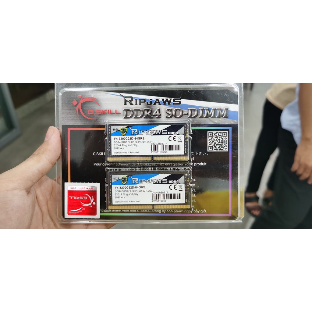 Ram Laptop Gskill Ripjaws 32GB 3200Mhz DDR4 SO-DIMM - Bảo Hành 4 Năm