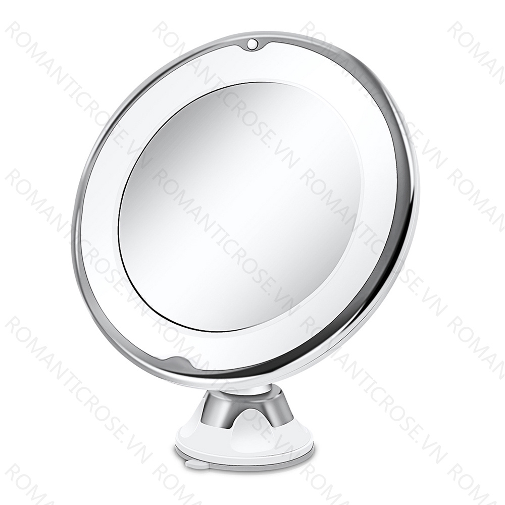 Gương trang điểm phóng đại x10 có đèn LED hình tròn chuyên dụng cho làm đẹp