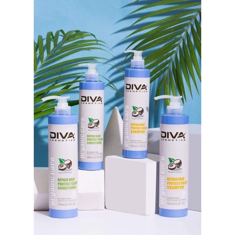 [Chính Hãng] ✅[ Diva-Chính Hãng ] Dầu Gội-Dầu Xả Diva Xanh 750M x2LPhục Hồi Và Giữ Màu Nhuộm Mẫu Mới .