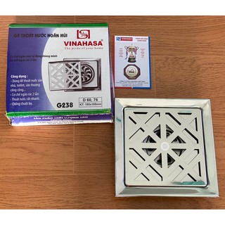 Thoát sàn, phễu thoát sàn chống mùi hôi Inox 304 caro, phễu thoát nước Vinahasa 18.5x18.5cm G238