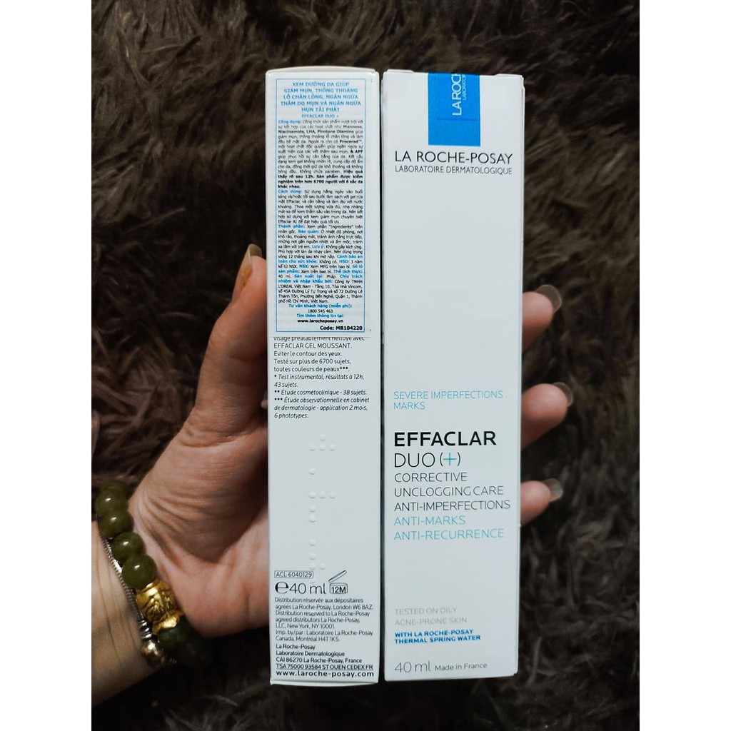 [Chính hãng date 2024] Kem mụn Effaclar Duo+ La Roche-Posay, duo+ 15ml, Duo+ 40ml