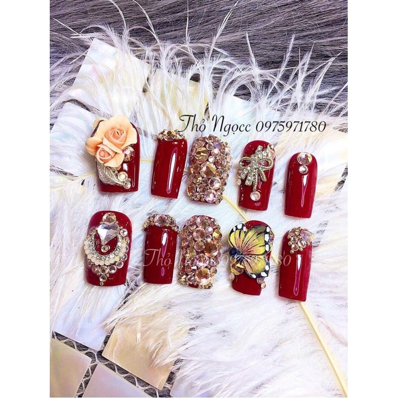 Hoa hồng kép(hoa hồng gắn móng nail) SHOP NAIL HUYỀN ANH
