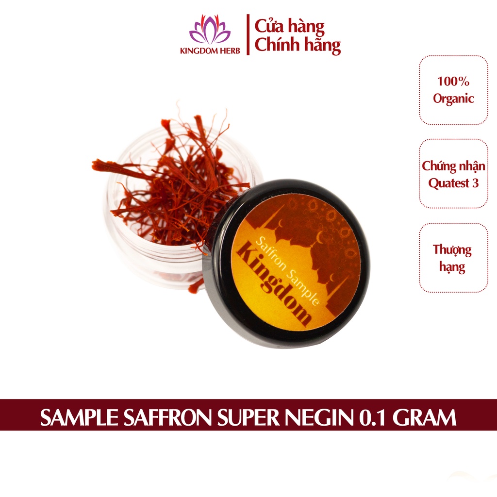 Saffron nhụy hoa nghệ tây Kingdom Herb Iran chính hãng thượng hạng hộp 0.1g KB1