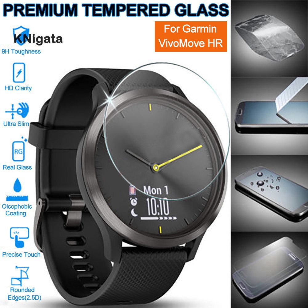 ♉Kn Anti-Scratch Tempered Glass Screen Protector for Garmin Vivomove HR Sport Watch