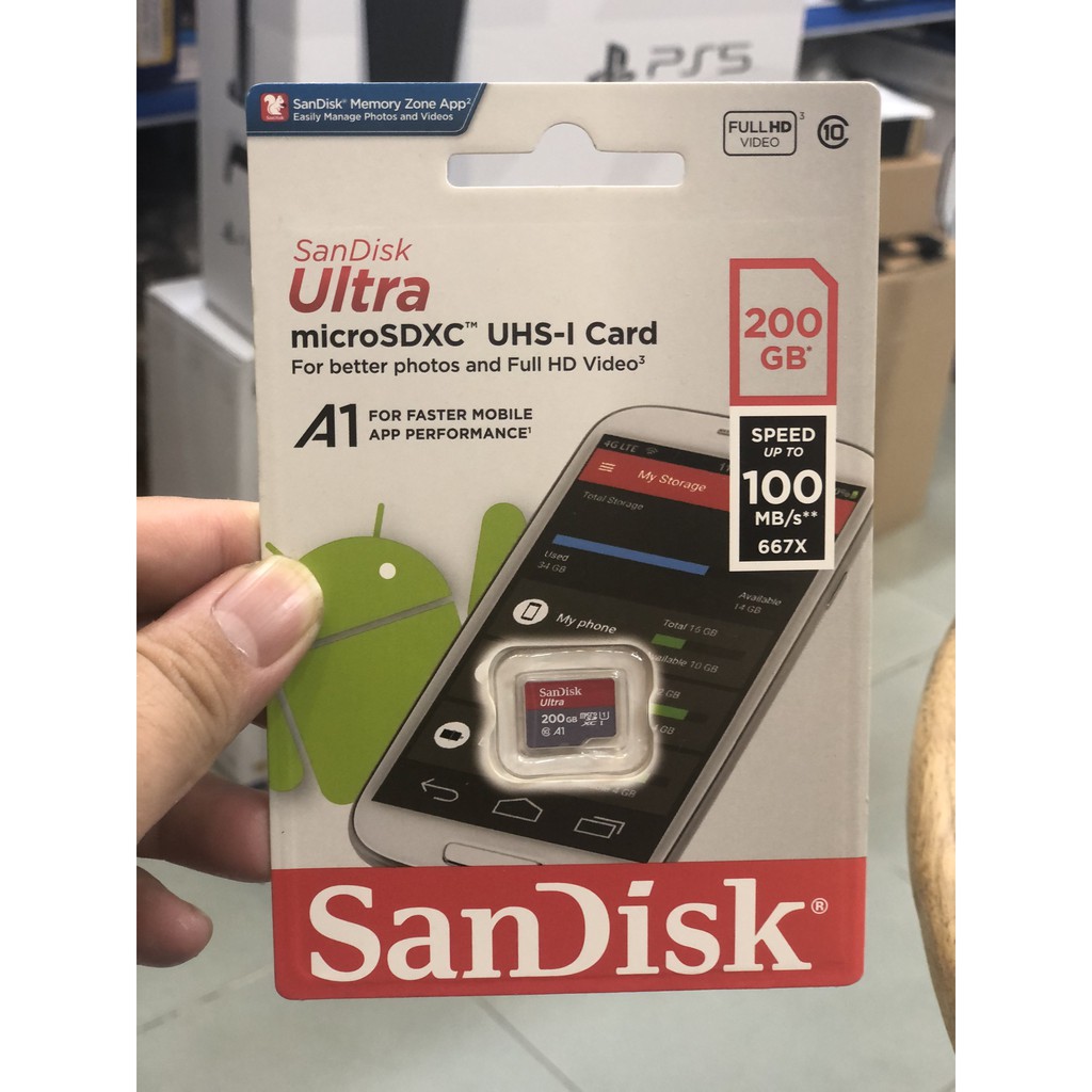 Thẻ Nhớ Micro SD Sandisk 200GB/256GB Bảo Hành 5 Năm Chính Hãng