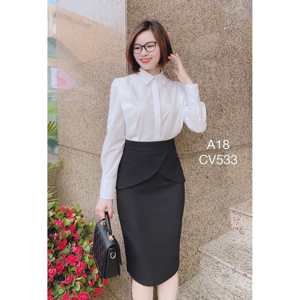 Chân váy bút chì bèo chéo bụng LELY CV 533 Bèo Chéo Bụng ,Nữ Tính, Nhẹ Nhàng