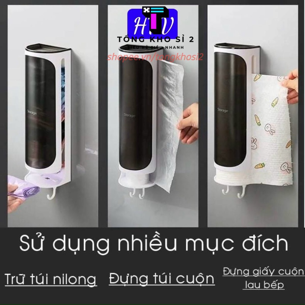 (CAO CẤP) Hộp Đựng Túi Nilong, Khăn Giấy, Túi Rác GIA DỤNG HÀ NỘI Dán Tường Tiện Lợi- #tuirac