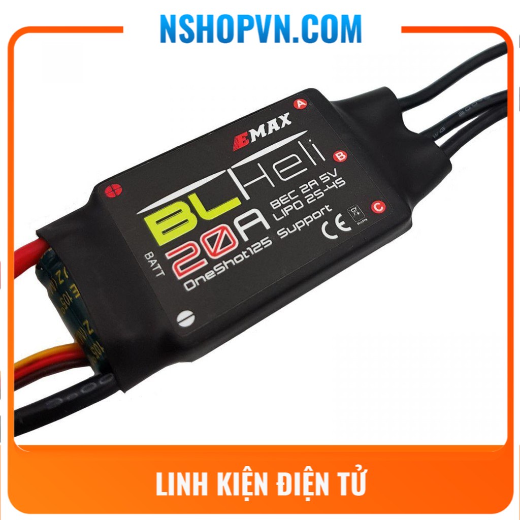 Mạch điều tốc động cơ không chổi than ESC EMAX BLHeli-20A có bảo vệ thấp áp, bảo vệ quá nhiệt và bảo vệ mất tín hiệu