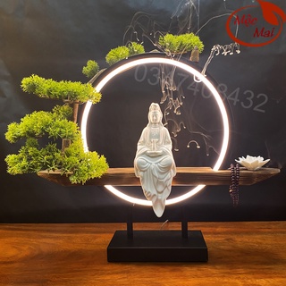 Thác khói trầm hương đèn led -tượng phât +phụ kiện