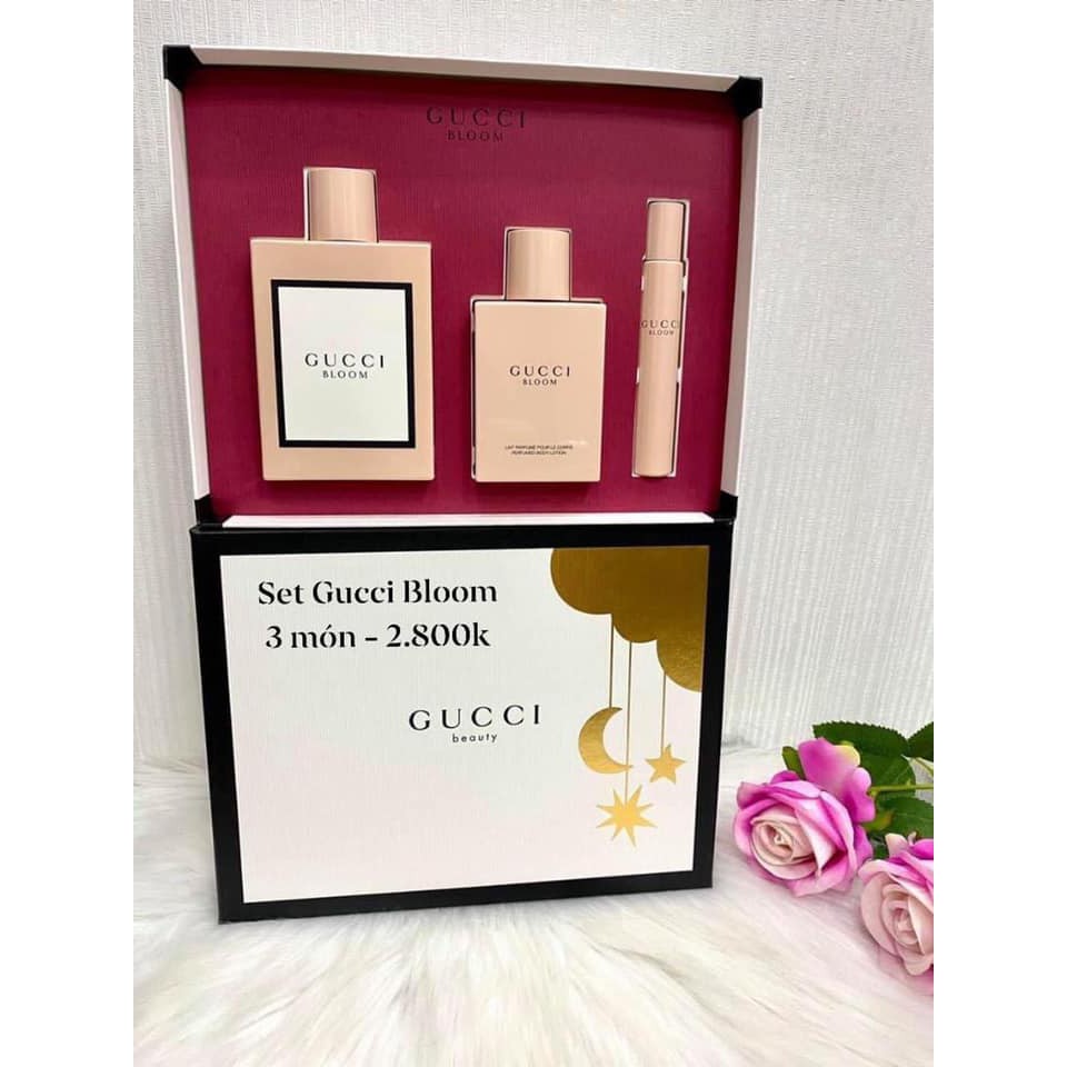 Set nước hoa Gucci Bloom EDP ( Nước hoa 100ml - Lotion 100ml - Nước hoa lăn 7,4ml ) | BigBuy360 - bigbuy360.vn