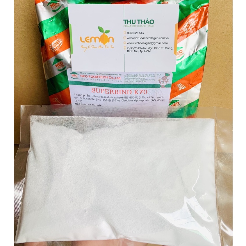 Bột giòn dai Superbind K70 Đức tạo kết dính, giòn dai, chuyên dùng cho giò chả, lạp xưởng, cá viên, xúc xích