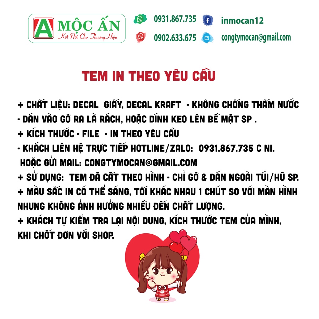 In Tem Dán, Sticker theo yêu cầu - Decal giấy