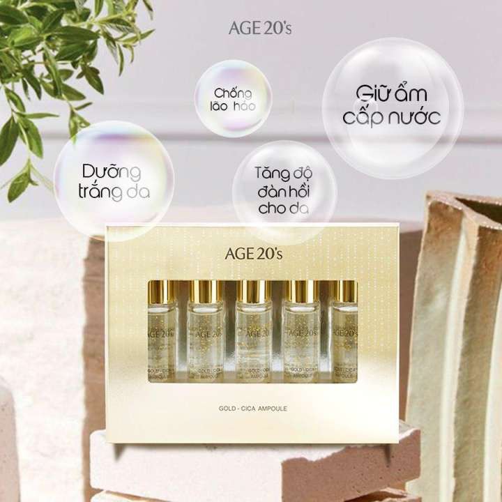 SET SERUM AGE20'S Chống Lão Hóa, Dưỡng Trắng, Giảm Mụn Gold - Cica Ampoule (SET 5EA) 10ml x 5c - CAM KẾT CHÍNH HÃNG