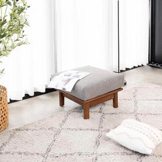 Ghế đôn sofa gỗ cao su tự nhiên moho vline 601 màu xám đậm