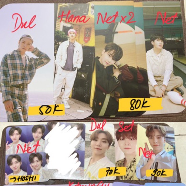 CARD / BOOKMARK SEVENTEEN HENGGARAE (Jeonghan Joshua Wonwoo Woozi Jun Vernon Seungkwan Dino DK)