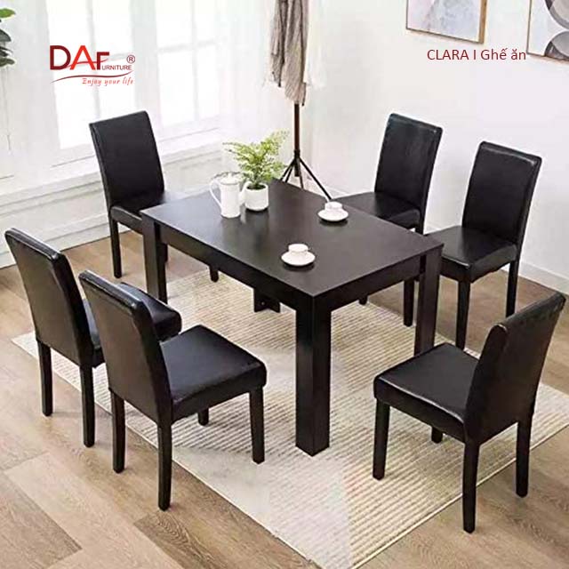 Ghế ăn, ghế cà phê - Chân ghế bằng gỗ - Nệm bọc da công nghiệp ngồi cực êm