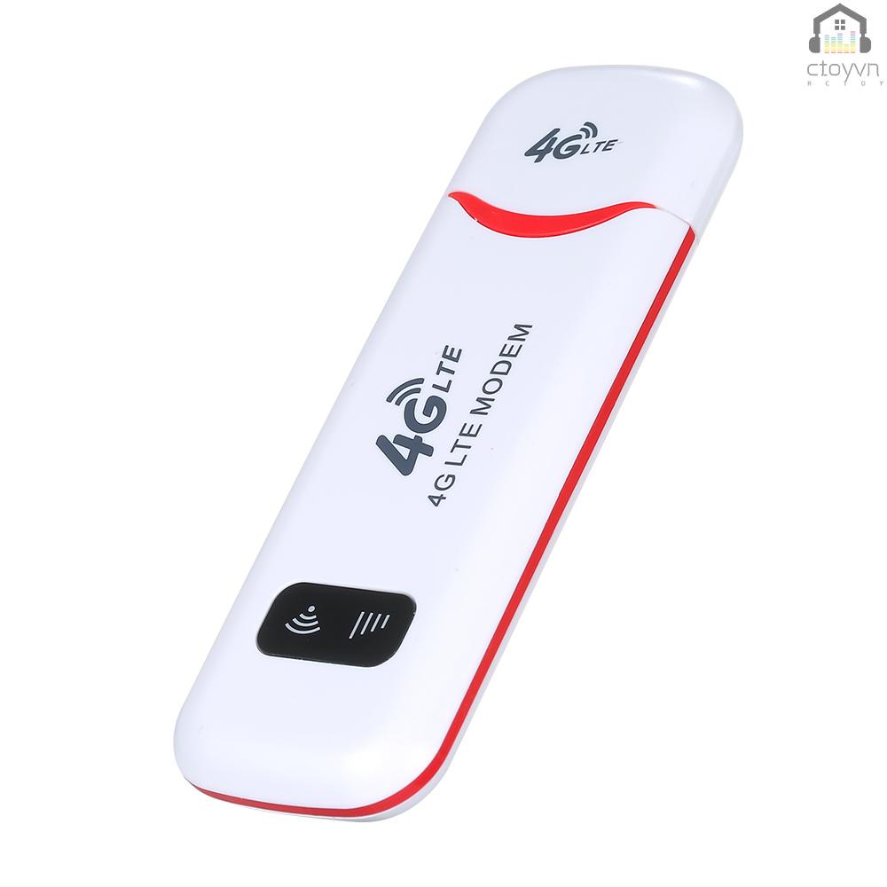 4G LTE USB Modem 4G Router Mobile WiFi Hotspot with SIM Card Slot 150Mbps DL 50Mbps UL Max 10 Devices Red, EU Version