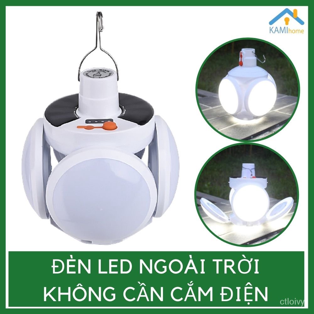 Đèn Led năng lượng mặt trời và sạc tí điện cổng U dáng ùm 5 bóng led gấp gọn mã 37004
