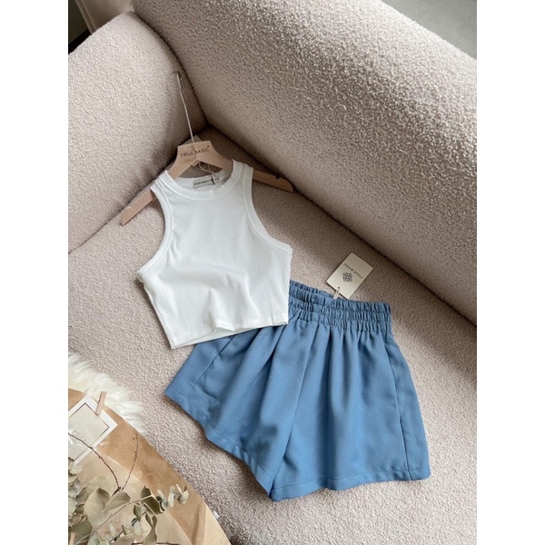 Áo kiểu nữ ba lỗ croptop basic chất thun gân alohashop91