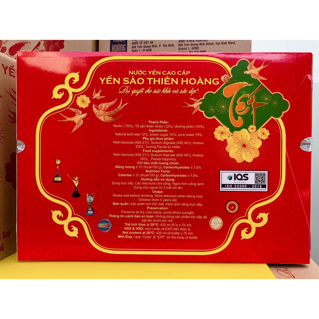 [Mã SKAMSALE8 giảm 10% đơn 200K] [Combo 5 Hộp] Nước Yến Nguyên Chất Thiên Hoàng 12% (6 lọ x 70ml) | BigBuy360 - bigbuy360.vn