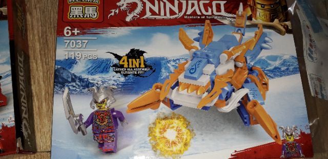 Lắp ráp Lego Ninjago Linh Thú kết hợp Thành rồng 7037