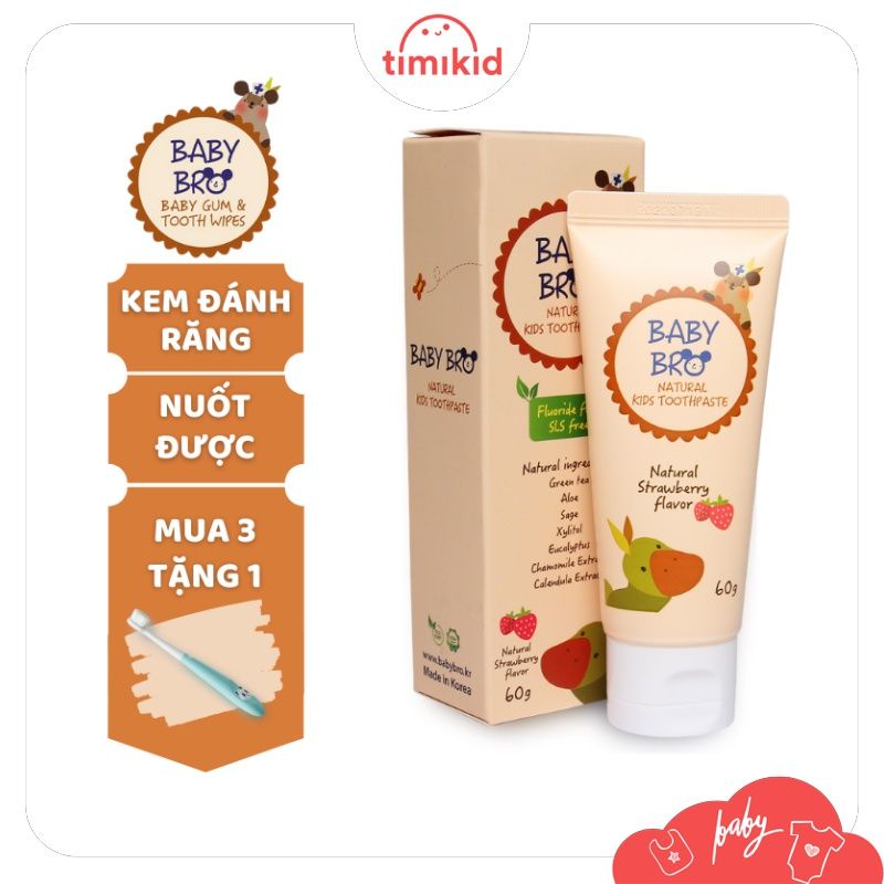 Kem Đánh RăngBaby pro  Nuốt được cho bé Vị trái cây